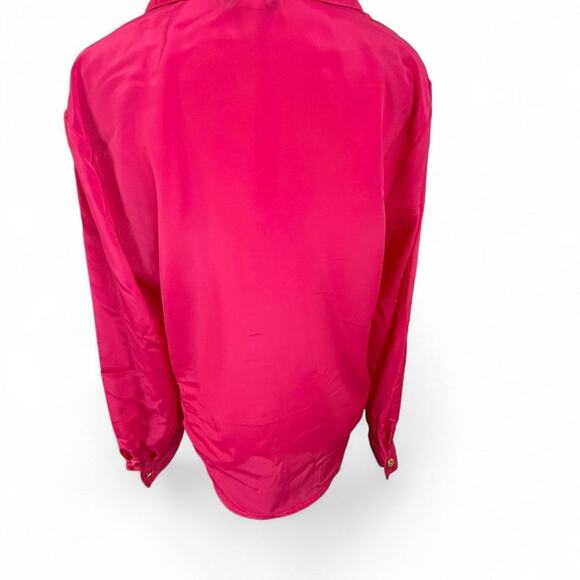 Notations Vintage 80s Hot Pink Button Up Blouse - Picture 4 of 5